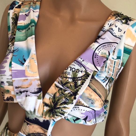 Royalty By MALUMA Women’s Size L One Piece Swimsuit Baiting Suit Welcome MIAMI - Picture 7 of 16